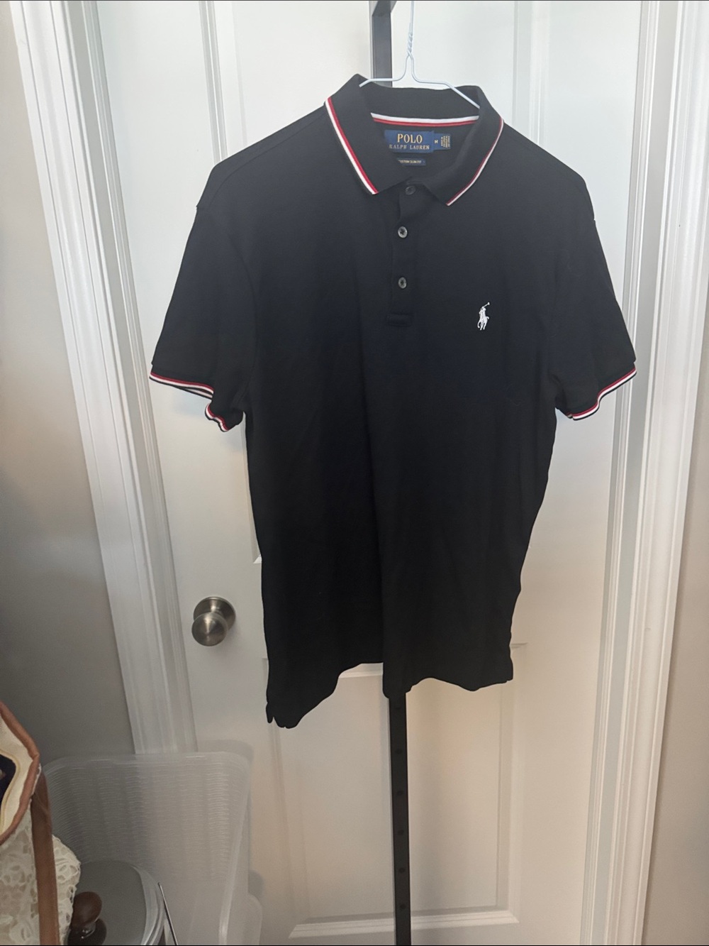 Polo by Ralph Lauren Black Polo with Red & White Trim